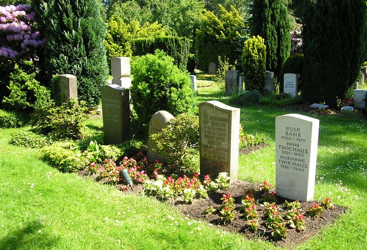 Einstellige Grabstätten auf dem Hamburger Friedhof Ohlsdorf